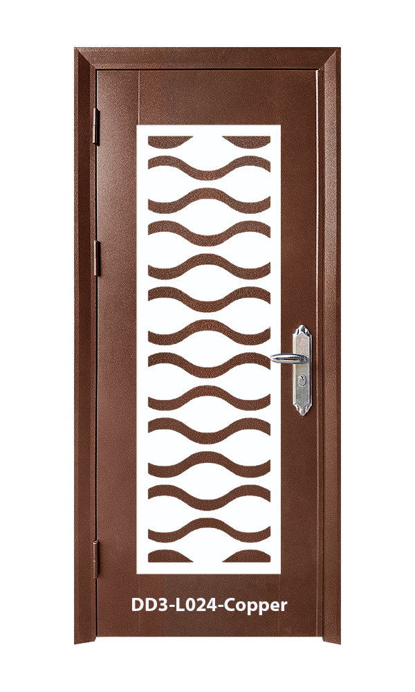 SECURITY DOOR IN DOOR 3'x7'<br> - Laser Cut Design -  DD3-L024-Copper